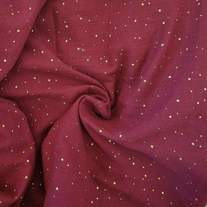 Cielo stellato...Vestito mussola vino pois oro