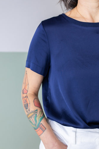 Maglia BASIC viscosa blu