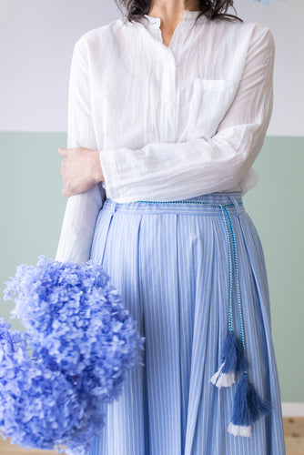 Camicia COREANA seta cotone BIANCO