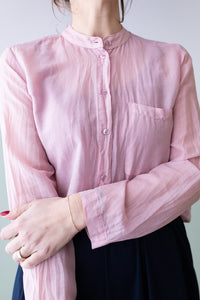 Camicia COREANA seta cotone rosa antico
