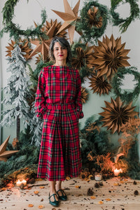 Panta gonna BOLOGNA tartan rosso
