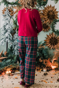Panta LONDRA tartan verdone rosso