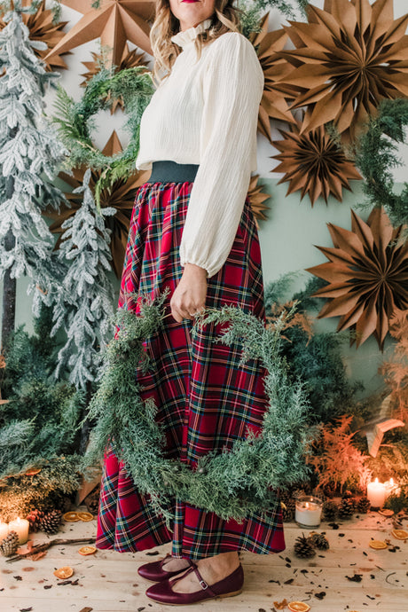 Gonna MARSIGLIA tartan rosso Natale -preordine