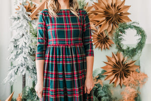 Vestito ATENE Tartan verdone/rosso