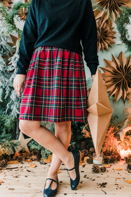 Gonna VENEZIA tartan rosso natale