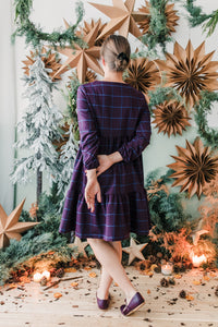 Vestito LUBIANA doppia balza base viola