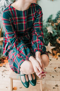 Vestito LUBIANA Tartan verdone rosso