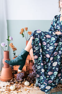 Vestito FRANCIACORTA alberi base blu