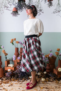 Gonna ZANTE / MARSIGLIA tartan base bianca