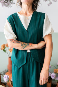 Gilet NIZZA gessato verde