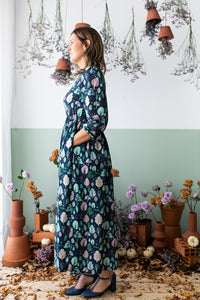 Vestito FRANCIACORTA alberi base blu