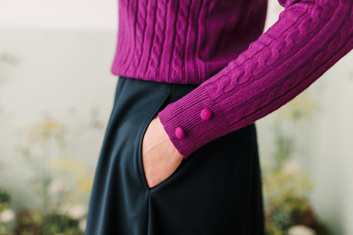 Maglioncino bottoncino lampone