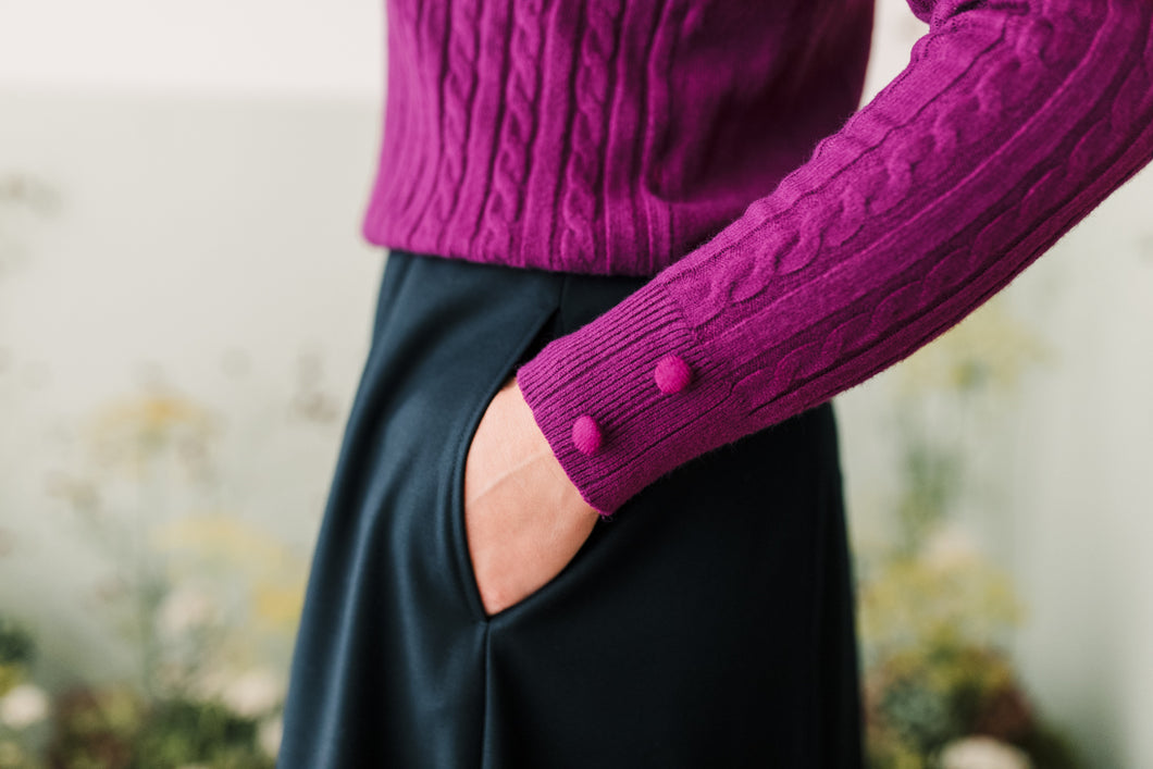 Maglioncino bottoncino lampone