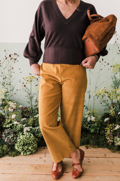 Panta Londra velluto senape