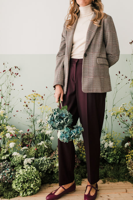 Pantalone taglio sigaretta amarone