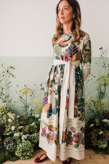 Vestito lino safari-* ULTIMA S