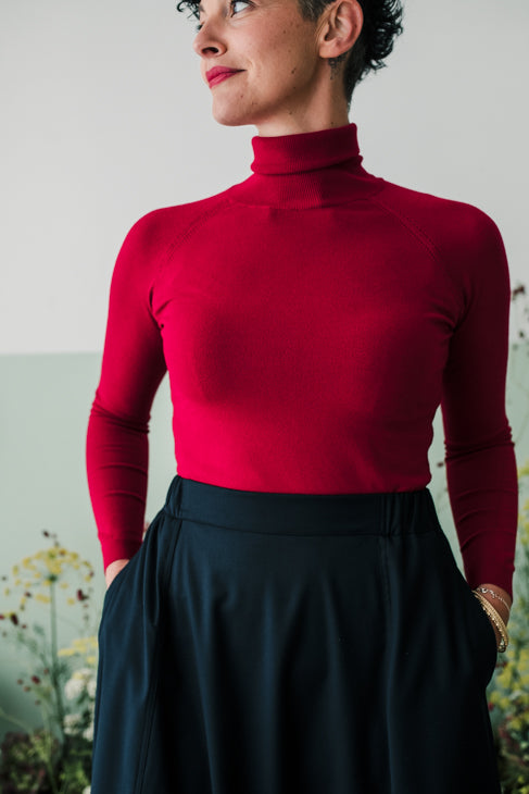 Lupetto basic sotto giacca fragola