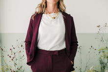 Carica l&#39;immagine nel visualizzatore di Gallery, Giacca bordeaux punto milano