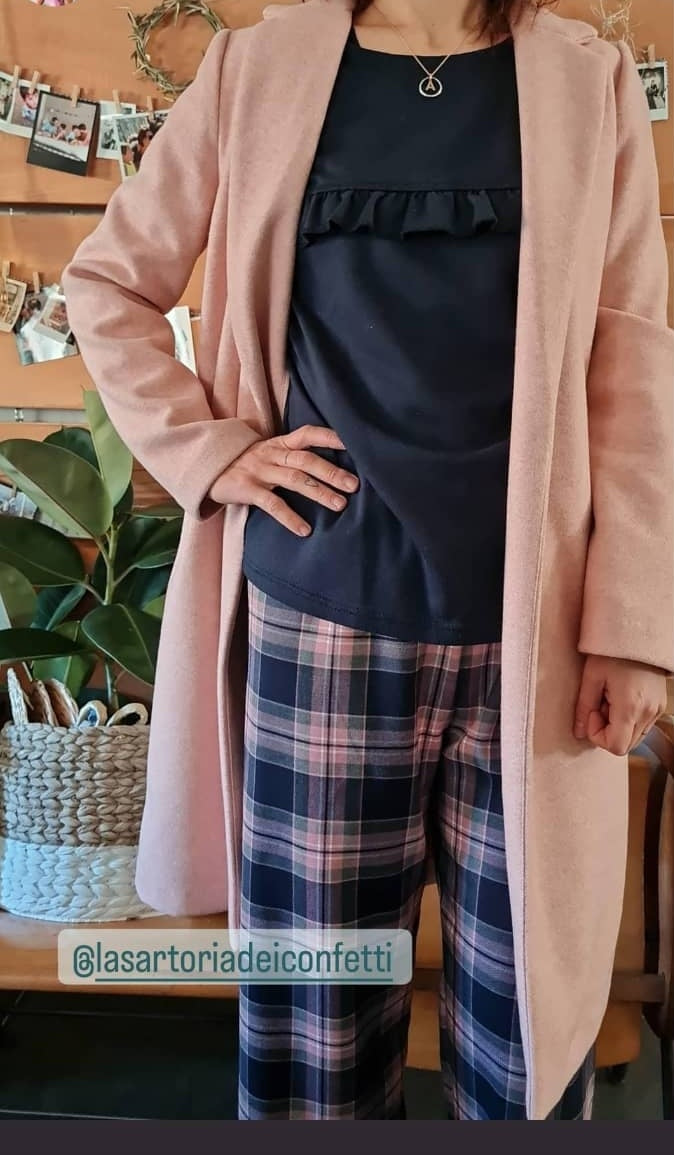 Pantalone LONDRA tartan blu rosa