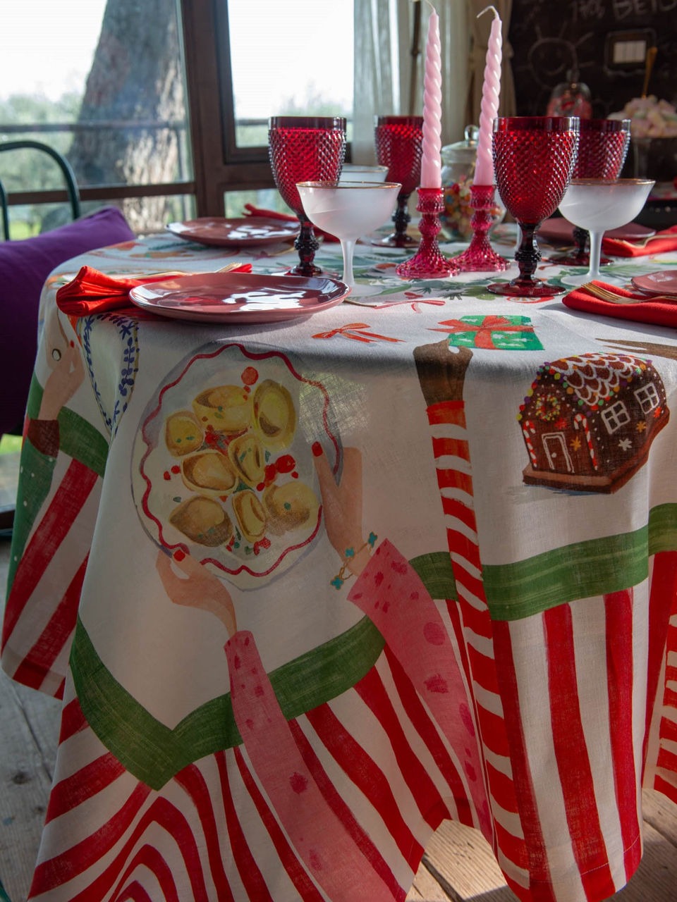 Tovaglia Natale mani