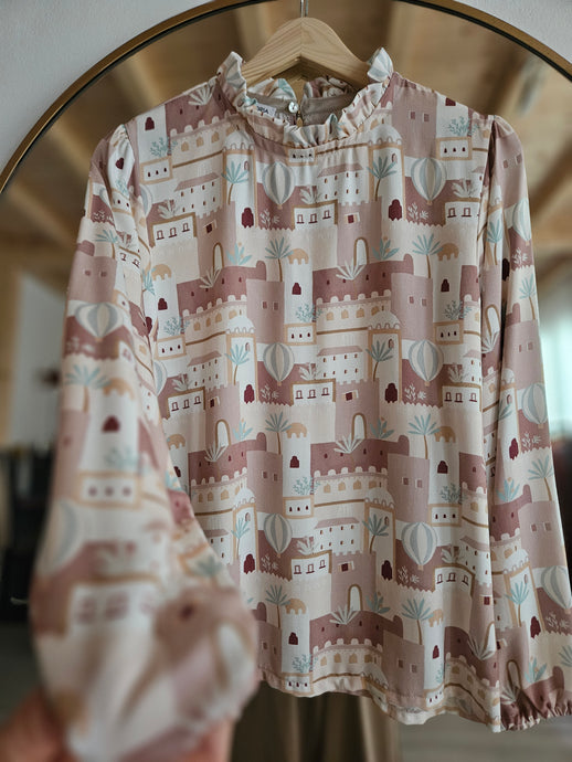Camicia OSTUNI mussola panna POIS ORO / AGRABAH