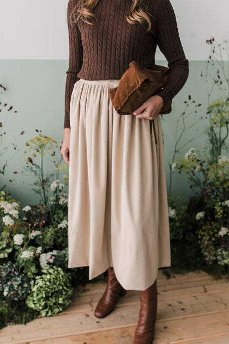 Gonna FEDE midi velluto panna