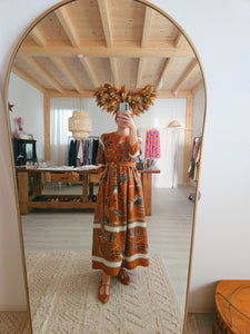 Vestito lino dipinto l'autunno