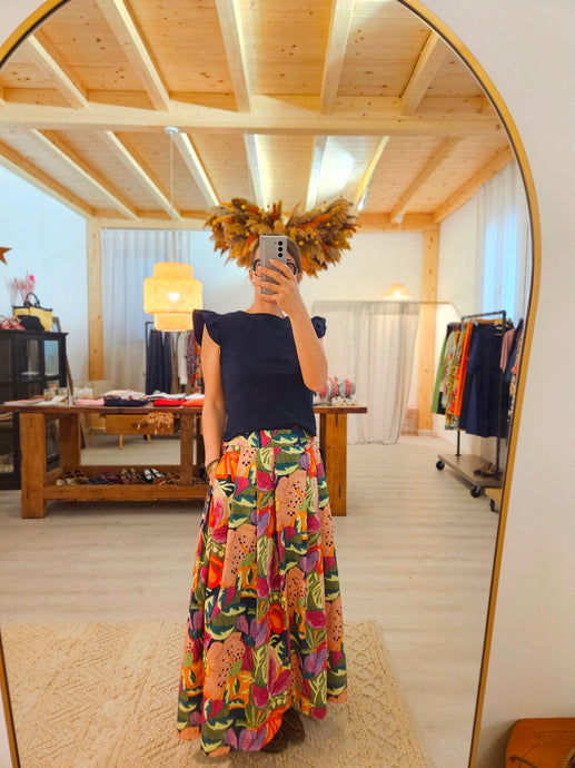 Gonna Napoli Fiori maxi