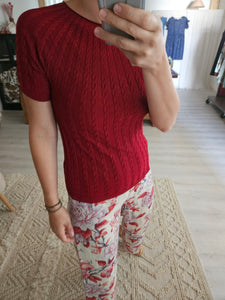 Maglia viscosa rosso profondo tg s o m