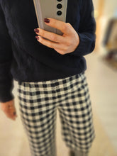 Carica l&#39;immagine nel visualizzatore di Gallery, Panta Londra flanella blu bianco