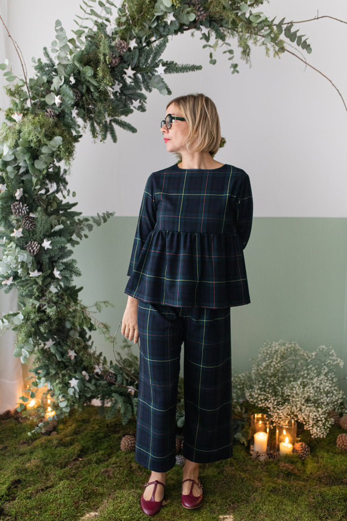 Panta LONDRA tartan verde blu righe