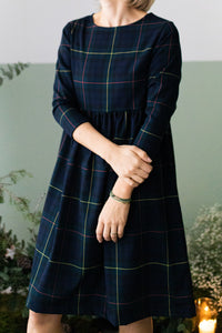 Vestito LUBIANA Tartan blu/verde righe