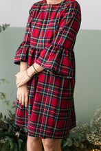 Carica l&#39;immagine nel visualizzatore di Gallery, Vestito Belgrado tartan base rossa- preordine